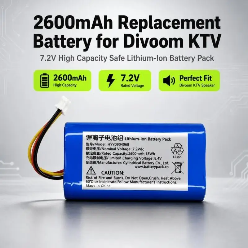 HYY0904068 7.2V 2600mAh Replacement Battery For Divoom KTV Bluetooth Pixel Speaker