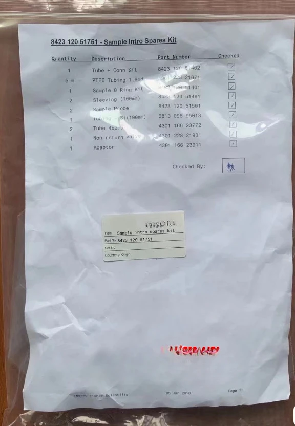 

For Thermo 842312051751 Sampling System Kit Spectroscopy, Elemental & Isotope Analysis 1 Piece