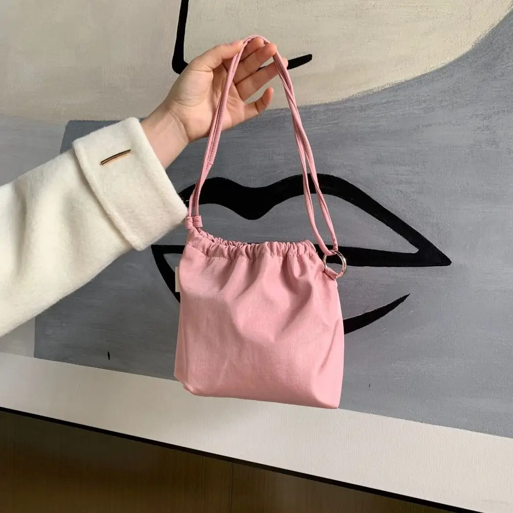 

Gifts Large Capacity Retro Silk Bucket Bag Shopping Bag Reusable Niche Keychain Drawstring Handbag Portable Messenger Bags