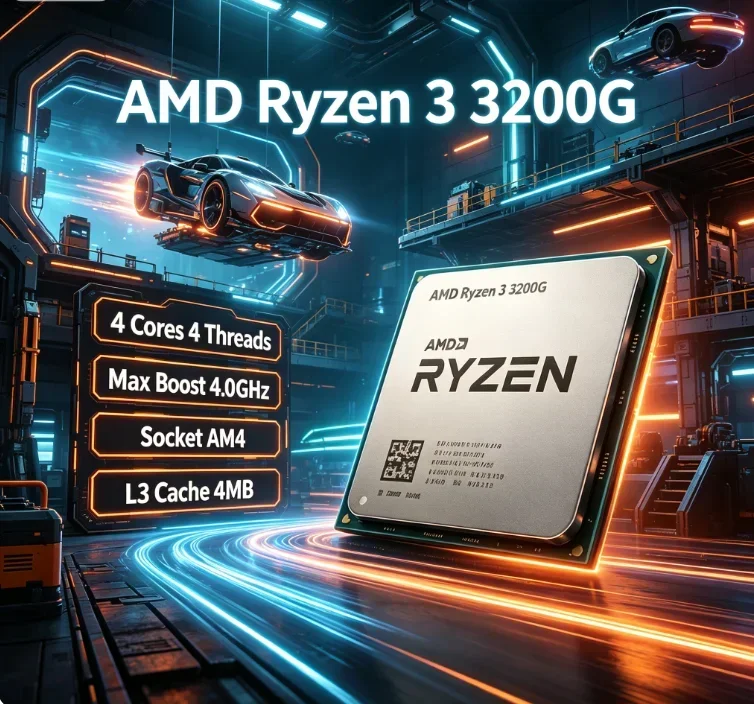 Support 4K Output 3200G 4 Core 3.6GHz Up to 4.0GHz 4MB L3 65W AM4 No Cooler Connect Big Screen Online Class Clearer