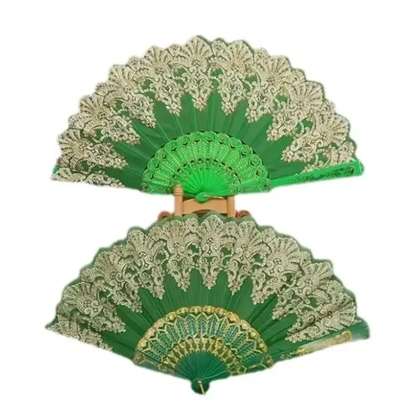 Chinese Style Ancient Folding Fan Ladies Cheongsam Hanfu Lolita Dance Hand Fan with Tassel Pendant Gift Wedding Party Decoration