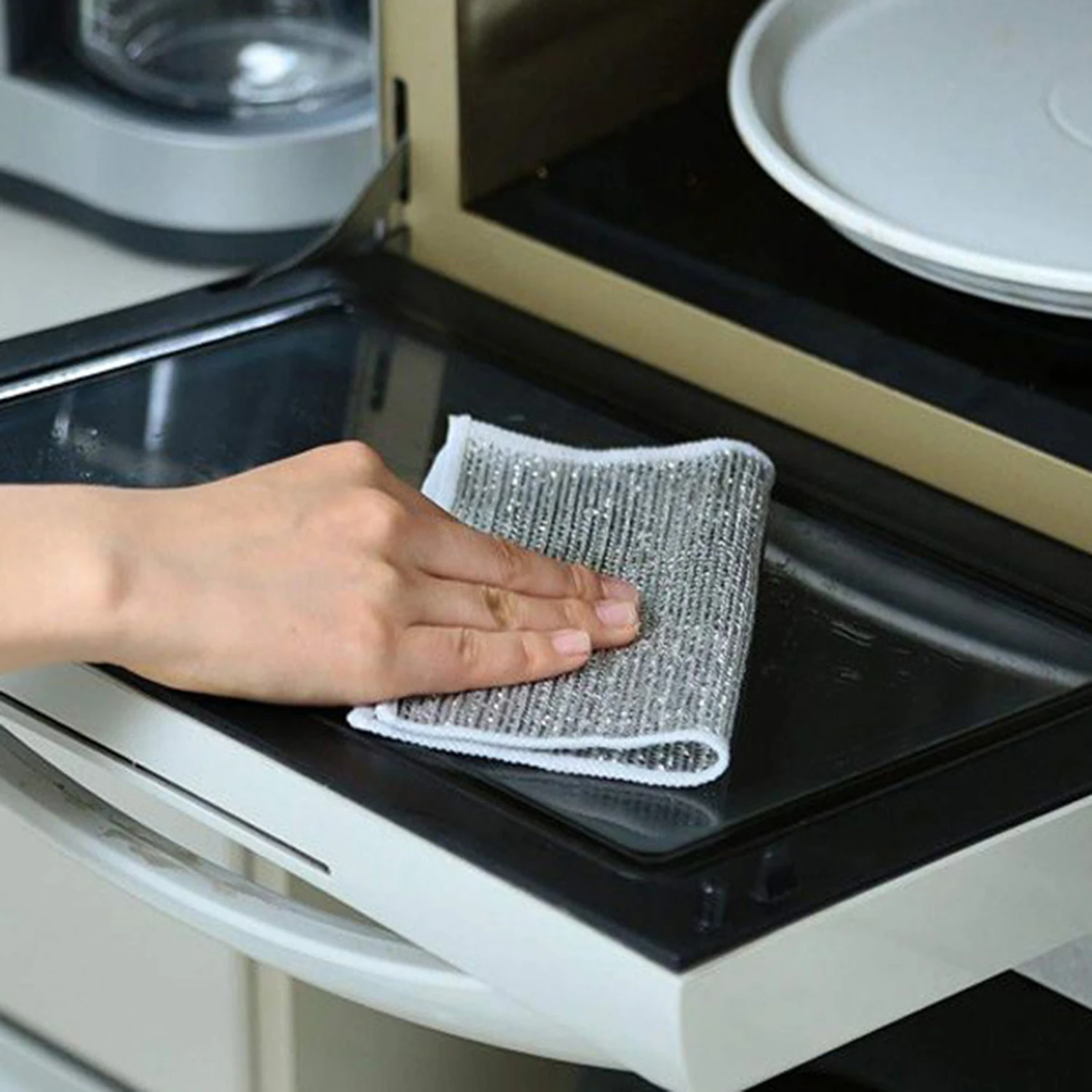 Silver Cleaning Cloth Magic Dish Towel Reusable Non Stick Oil Dishcloth Pot Strong Rust Removal Replace Steel Wire Balls Rag