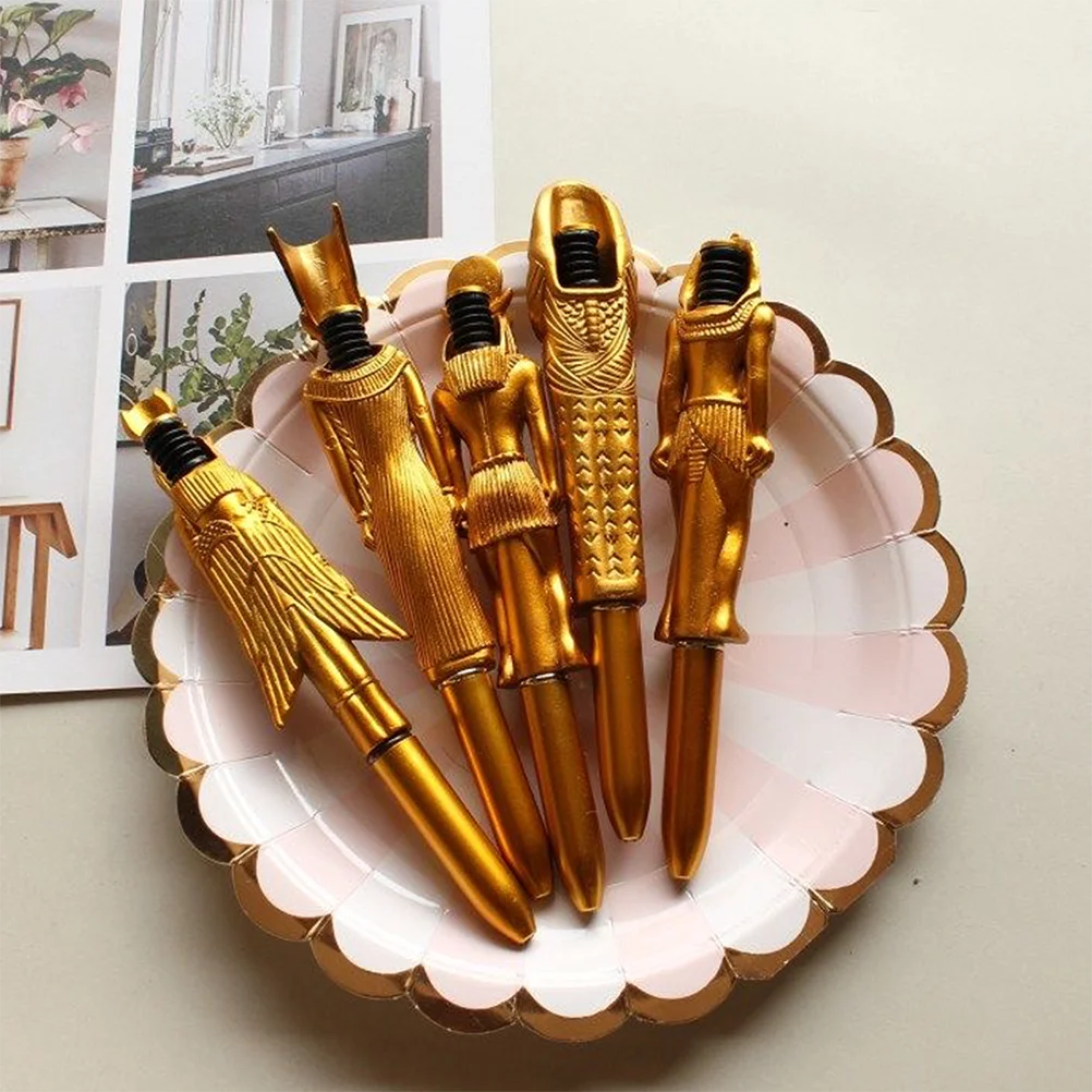 

2Pcs Egypt Pharaoh Ball-Point Pen Superior Material Portable for Signing Writing Note Taking Retro Style Student Awards and
