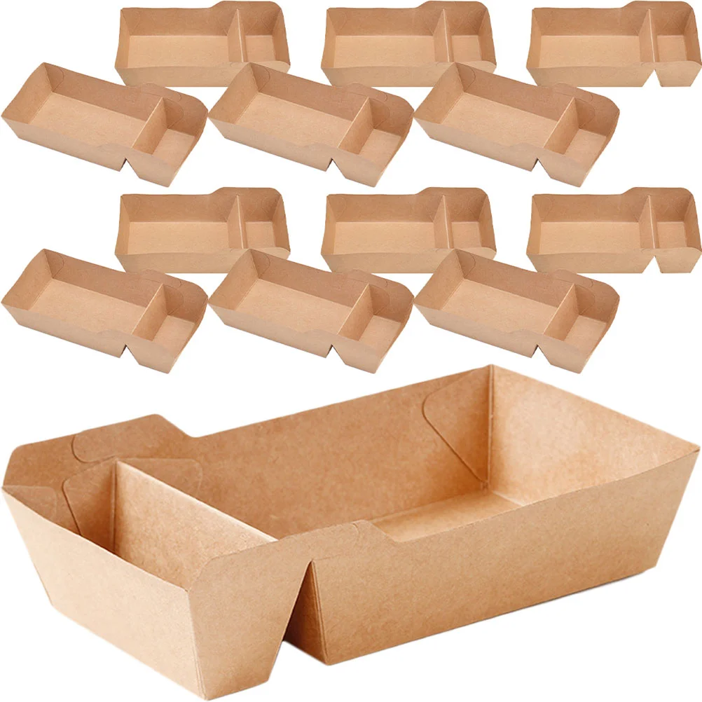 

50pcs Kraft Paper Snack Box 550ml French Fries Chicken Nuggets Container Disposable Popcorn Boxes Party Gift Packaging Small