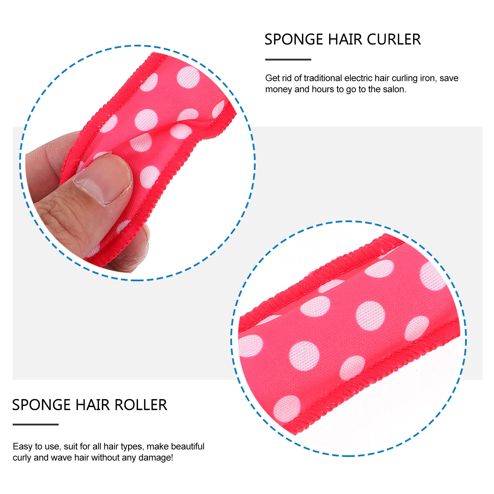 

19Pcs No Heat Sponge Pillow Hair Rollers for Women Girls Easy DIY Curls Waves Without Salon Visits Hair Roller