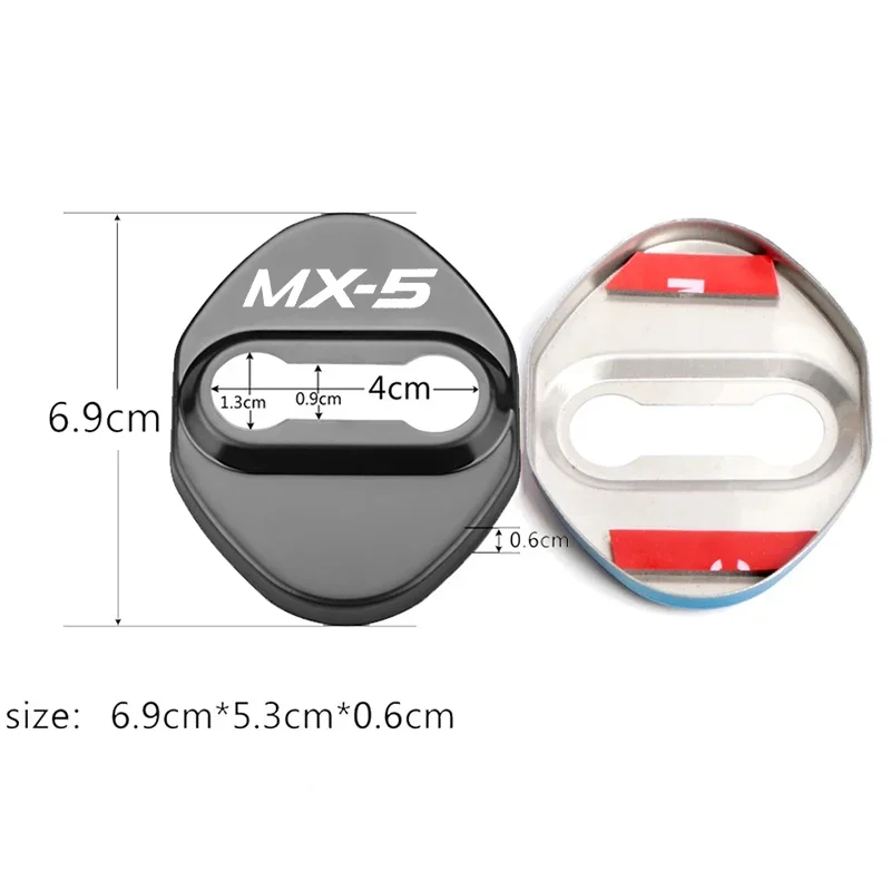 Car Styling Door Lock Protect Cover For Mazda MX-5 Buckle Anti-Collision Protective Covers Shock Absorbing Case Accessories