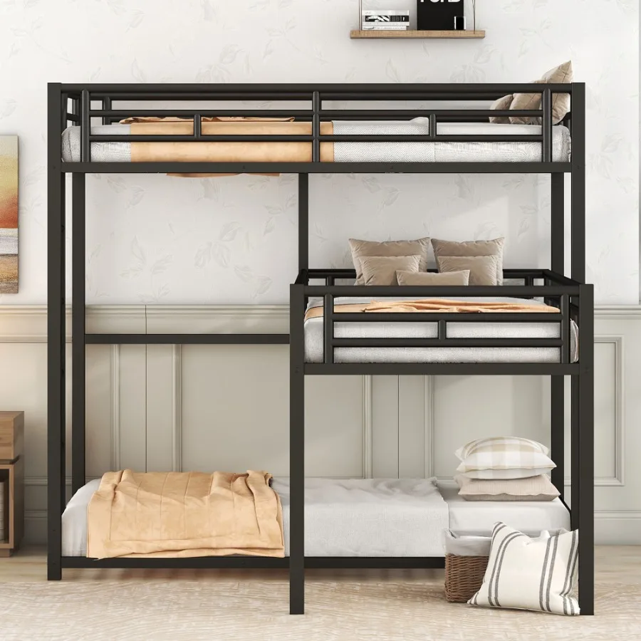 

Lshaped Metal Triple Twin Size Bunk Bed
