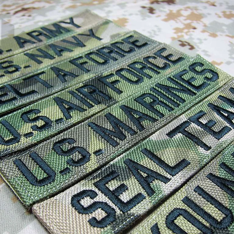 Custom Name Tape Nylon Multicam CP Background Brown Letters Embroidery Patch