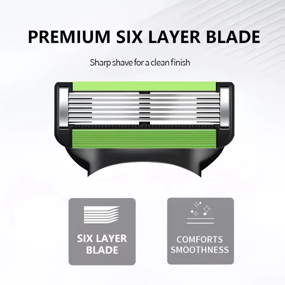 6-layer Stainless Steel Shaver Blades For Sensitive Skin_voghion.com