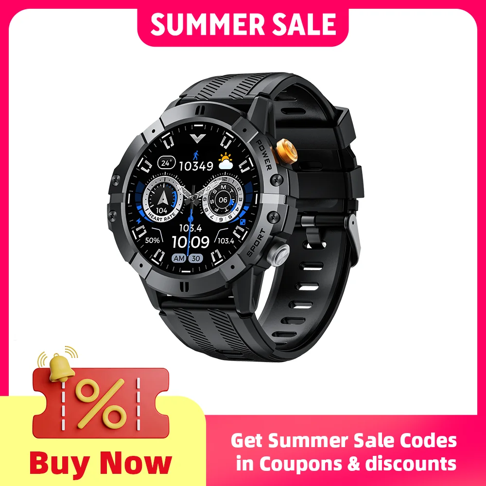 CUBOT C29 SmartWatch 1.52-inch 1ATM Waterproof Sport Watch for Men 410mAh Battery, Bluetooth Call, Heart Rate&24H Health Monitor