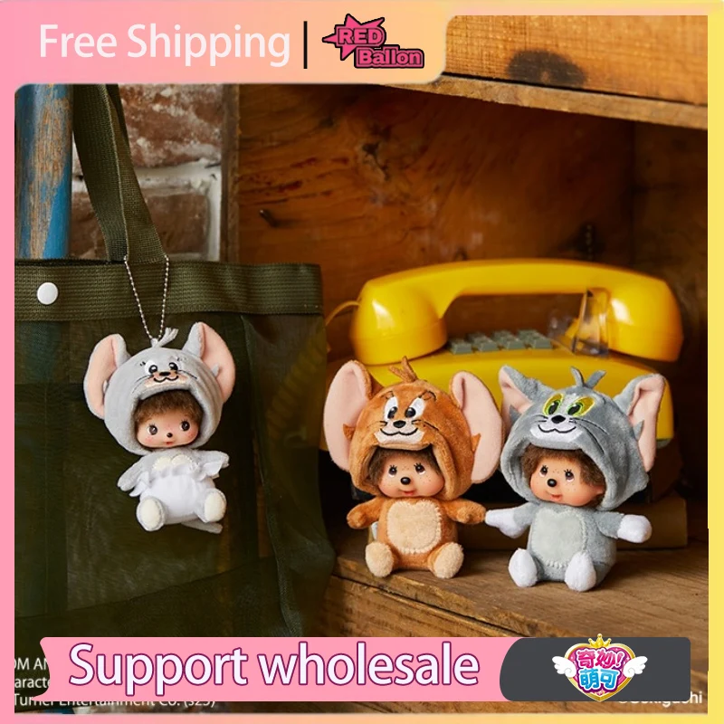 

В наличии Monchhichi, милые игрушки, серия Tom and Jerry, японская оригинальная сумка, подвеска, брелок, настольные украшения, подарок на день рождения, игрушка