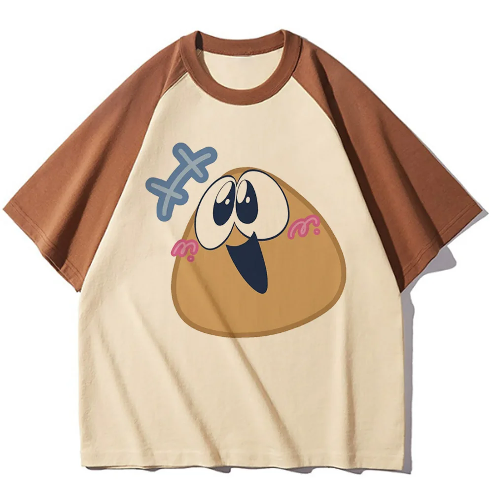 Pou t-shirt girl streetwear Comfortable aesthetic harajuku  Retro t shirt Trendy 2000s Grunge graphic korean clothes Psychedelic