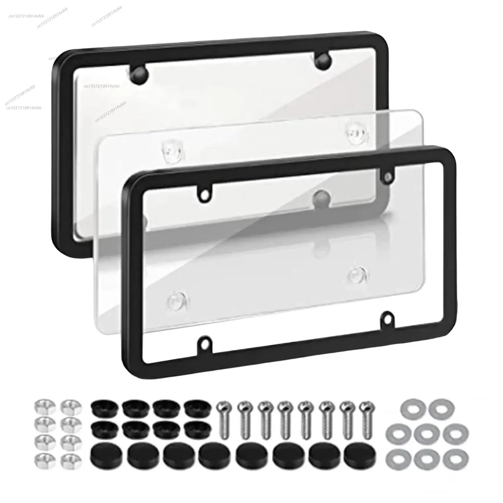 2 Stück Universeller Amerikanischer Nummernschildrahmen mit Schrauben Kennzeichenhalter 6x12 Zoll für LKW Fahrzeuge Auto – Detail 2