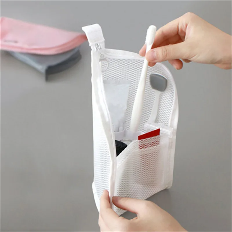 Makeup Waterproof Toilet Bathroom Storage Bags New Portable Travel Makeup Bag Transparent Toothbrush Kits Mesh Cosmetic Bag