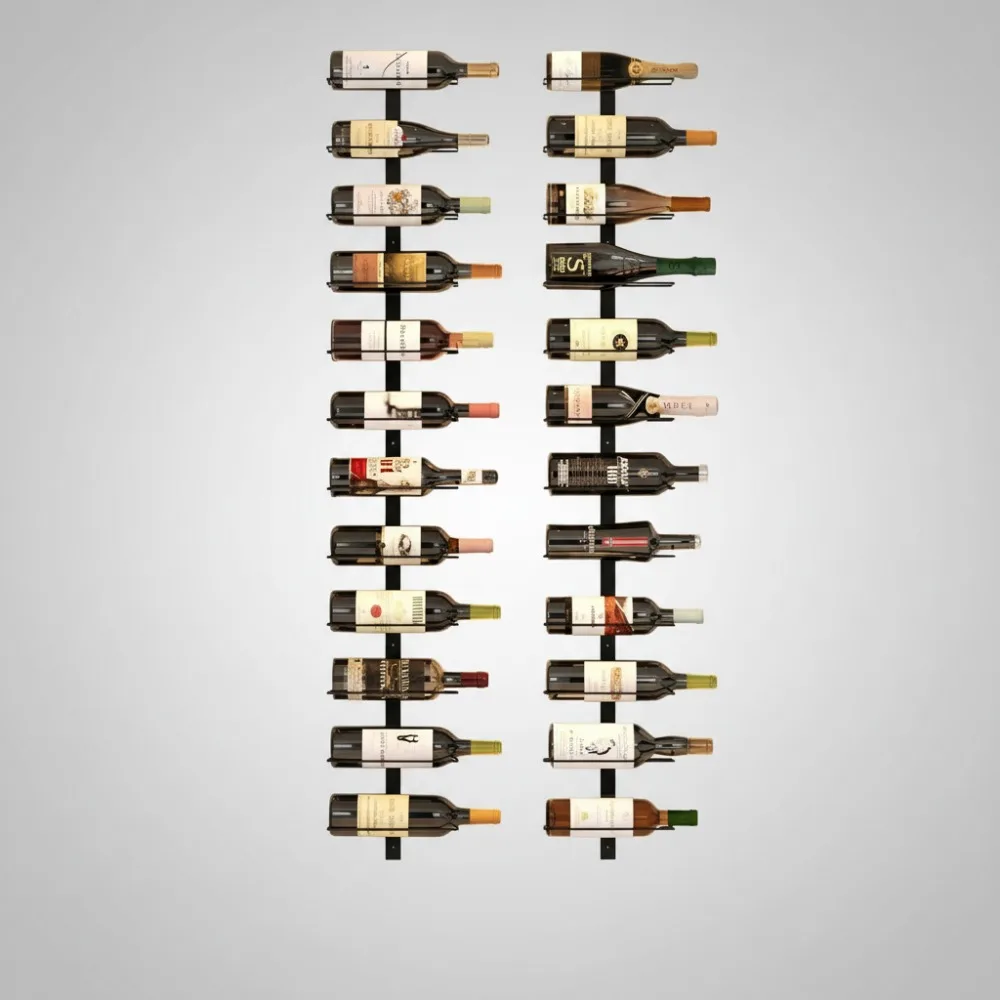 

24 Bottle Wall Mounted Wine Rack, Detachable Storage Holder for Restaurant Bar Cellar DIY Display