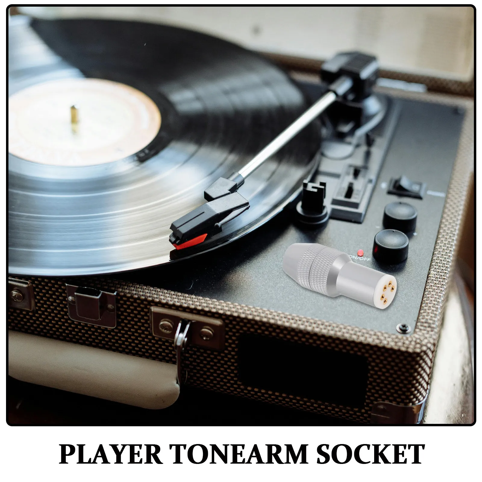 Tonearm Headshell Connector Vinyl Turntable Tonearm Socket 7.5mm 5-Pin Adapter Cartridge Mount Repair Part Record Player Audio