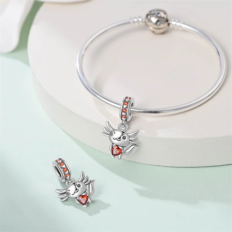 925 Silver Red Apple Green Spirit Snake Pendants Pink Robot Camera Charms Beads Fit Qikaola 925 Original Bracelets DIY Jewelry
