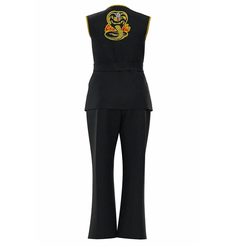 The Karate Cosplay Costume Sleevless Karate Outfits Cobra Kai Adult Kids Halloween Costumes