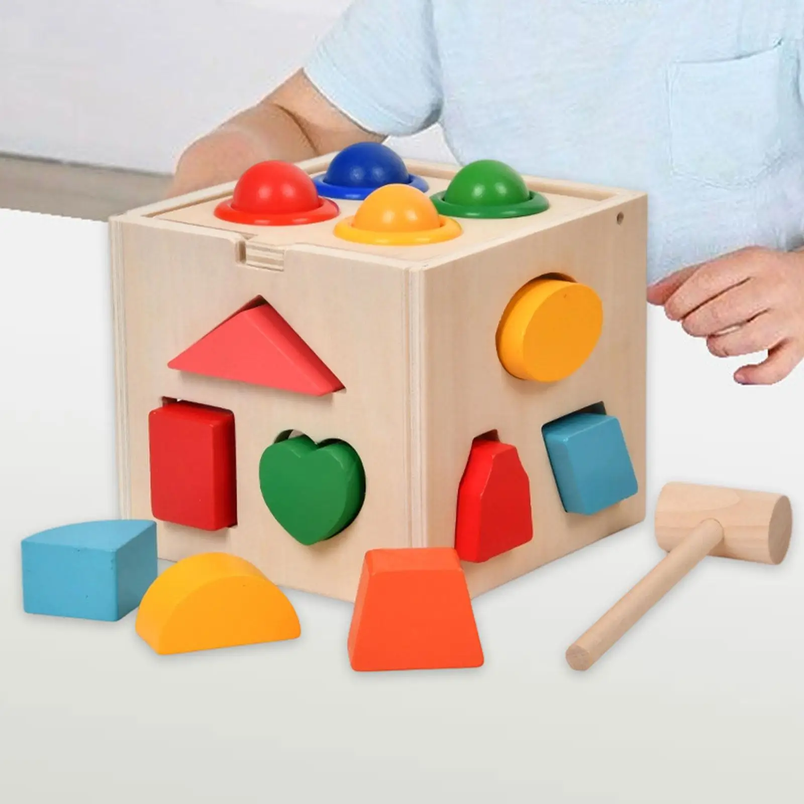 Boîte de tri de couleurs et de formes en bois, Cube de tri de formes, développement de la créativité et des compétences, jouet de motricité pour enfants