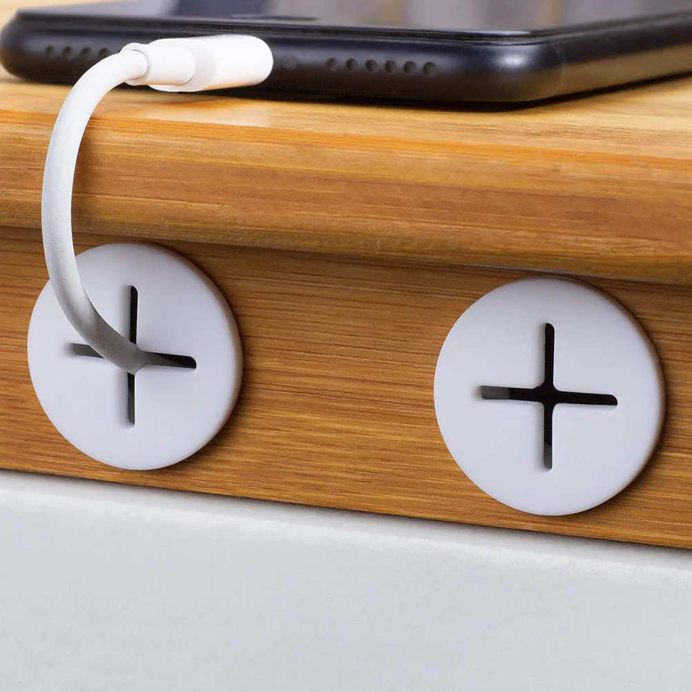 

8Pcs White Desk Grommets Cable Organizer Wire Management for Home Office Furniture Clean Work Surface Cable Organizer