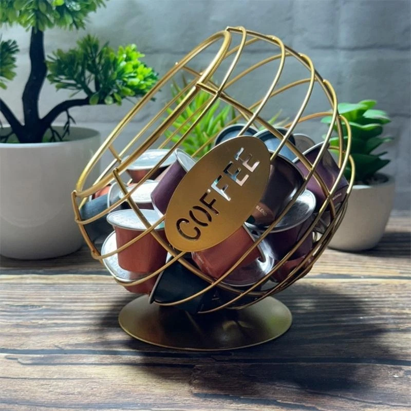 F92B Iron Art xiên moond Cà phê Cà phê Container cho mặt bàn bếp