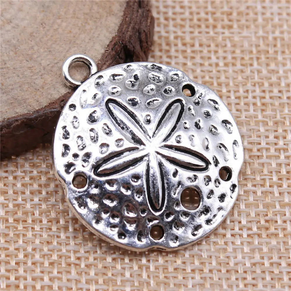 Accesories Sand Dollar Charms Jewelry Making 35x30mm 3pcs