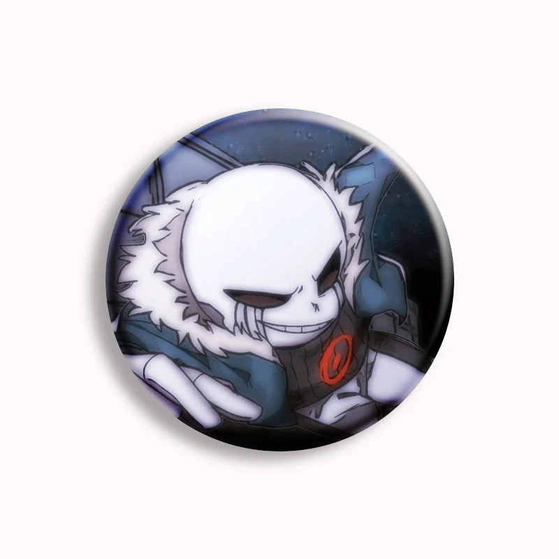 Anime Cosplay Decor Undertale Sans Button Pin Game Undertale Palette Papyrus Asriel Fanart Brooch Badge Fans Collect Gift 58mm