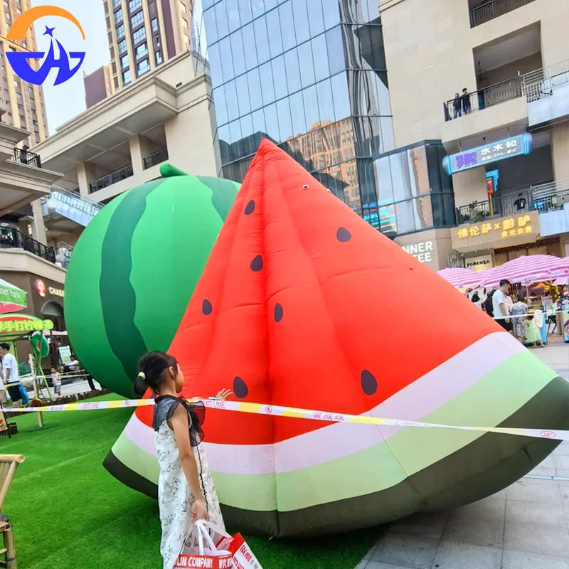 Custom inflatable watermelon air model - a summer fruit-themed outdoor decoration prop for shopping malls