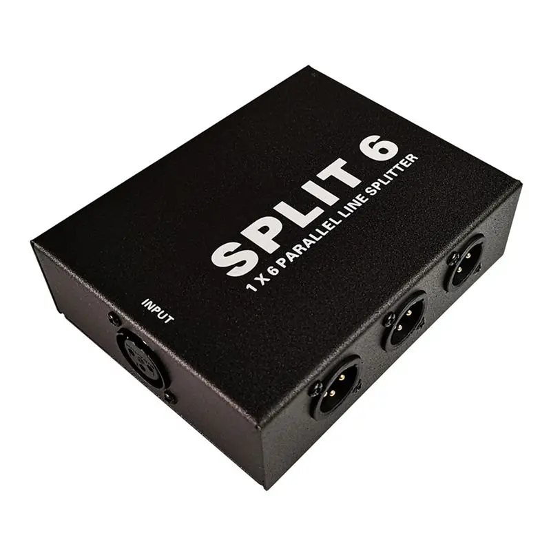 B04B-6 In 1 Out Mixer Signal Splitter Passive XLR Interface Signal Distributor Balanced XLR Signal Distributor