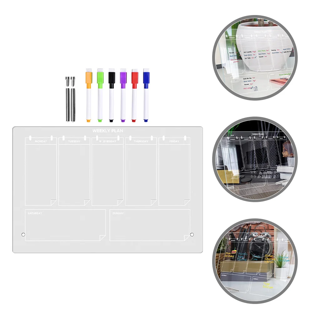 1 Set Acrylic Memo Board Multi-Function Message Table Board For Office Home Decoration Note Organizer Stationery Supply Printing