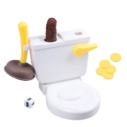 1 Set Novelty Toilet Toys Pooping Flushing Toilet Spoof Poop Shoots Tricky Toy Miniature Pretend Toys Dolls Accessories Fun Game