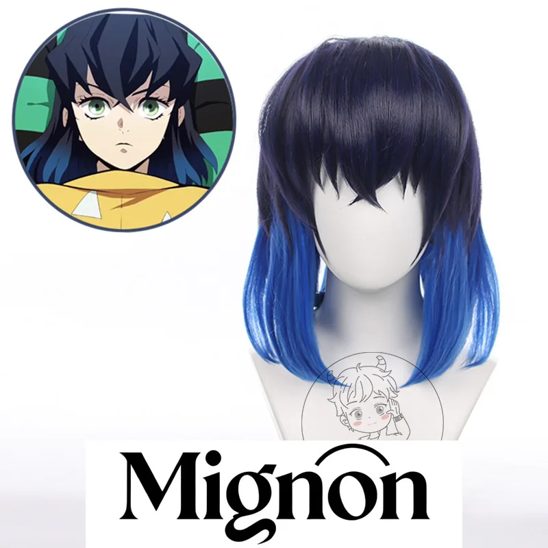 

Demon Slayer Inosuke Hashibira Cosplay Wig Raised Fringe Gradient Boar Halloween Gift
