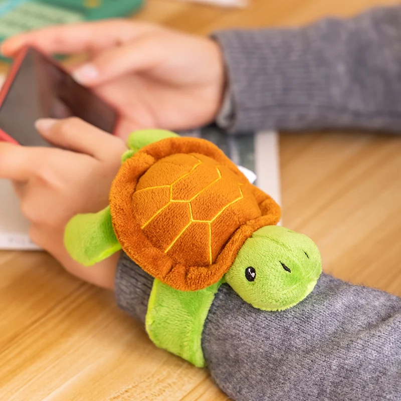 14*12CM Plush Wristband Bracelet  Cute Elephant Unicorn Giraffe Sloth Tortoise Designs - Snap Wrap Stuffed Animal Doll Wristband