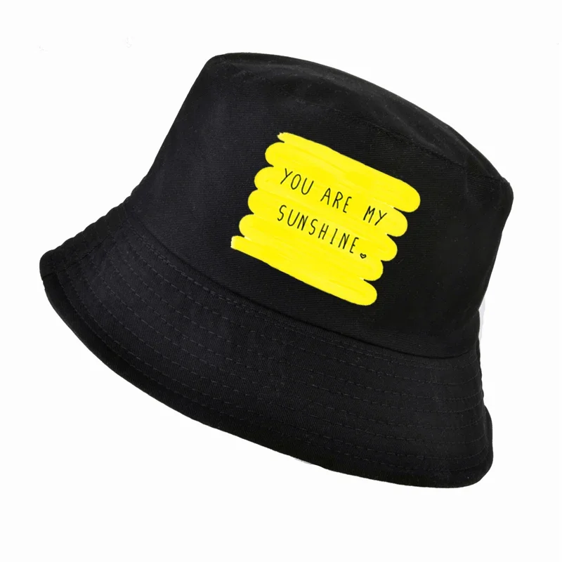 

You Are My Sunshine Rainbow cap pop harajuku sun fisherman hats panama cool Summer men Women bucket hat