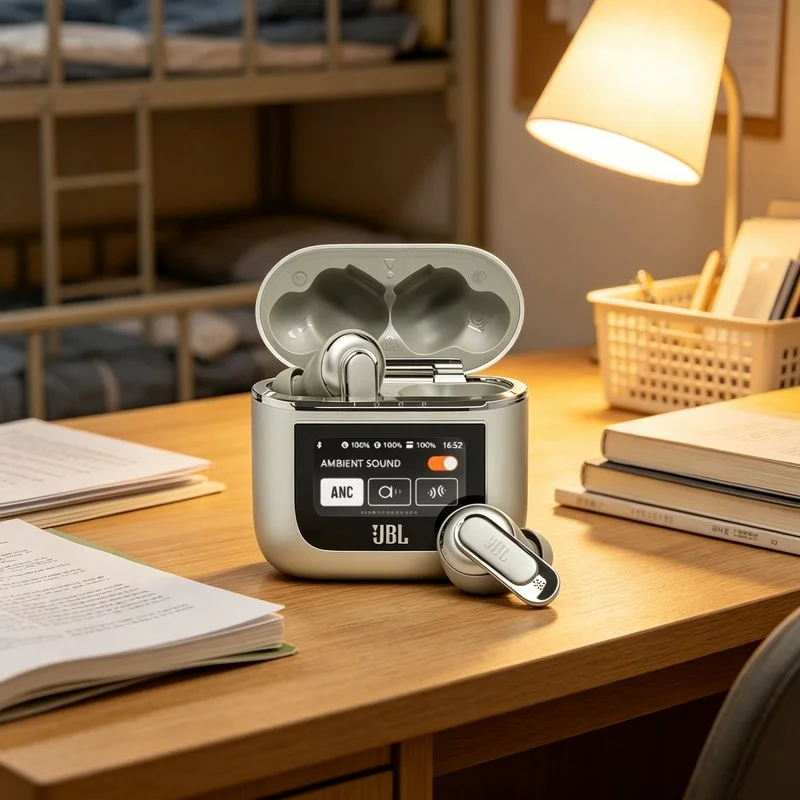 JBL TOUR PRO2 Earbuds with Active Noise Cancellation for Study