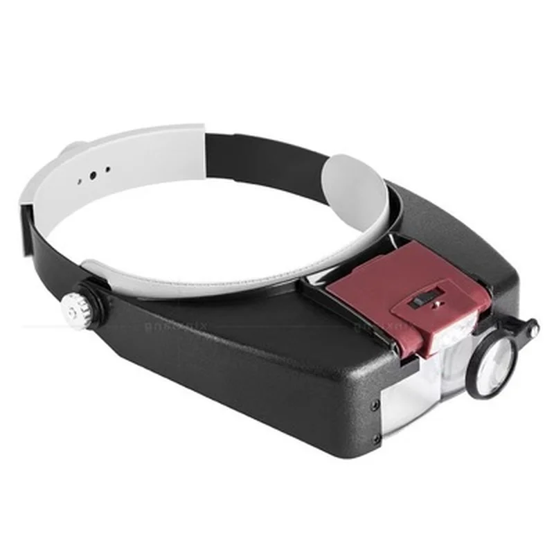 Headband Magnifier 1.5X 3X 6.5X 8X Loupe Head Magnifying Glass Lens Jewelry Watch Repair Watchmaker Magnifier with LED Light