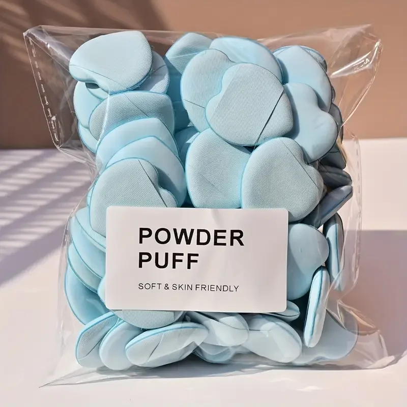 20 piezas de esponja para polvo de dedo en forma de corazón, herramienta de maquillaje sin látex, cojín de aire para dedo, juego de esponjas para polvo, esponja para maquillaje,