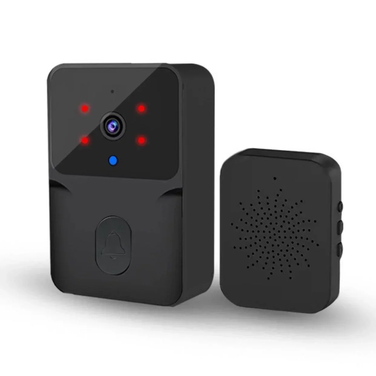 Mini sonnette vidéo WiFi sans fil avec interphone bidirectionnel, vision nocturne IR, système de sur