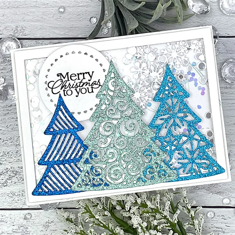 Christmas tree frame background Metal Cutting Dies Stencils For DIY Scrapbooking Decorative Embossing Handcraft Template