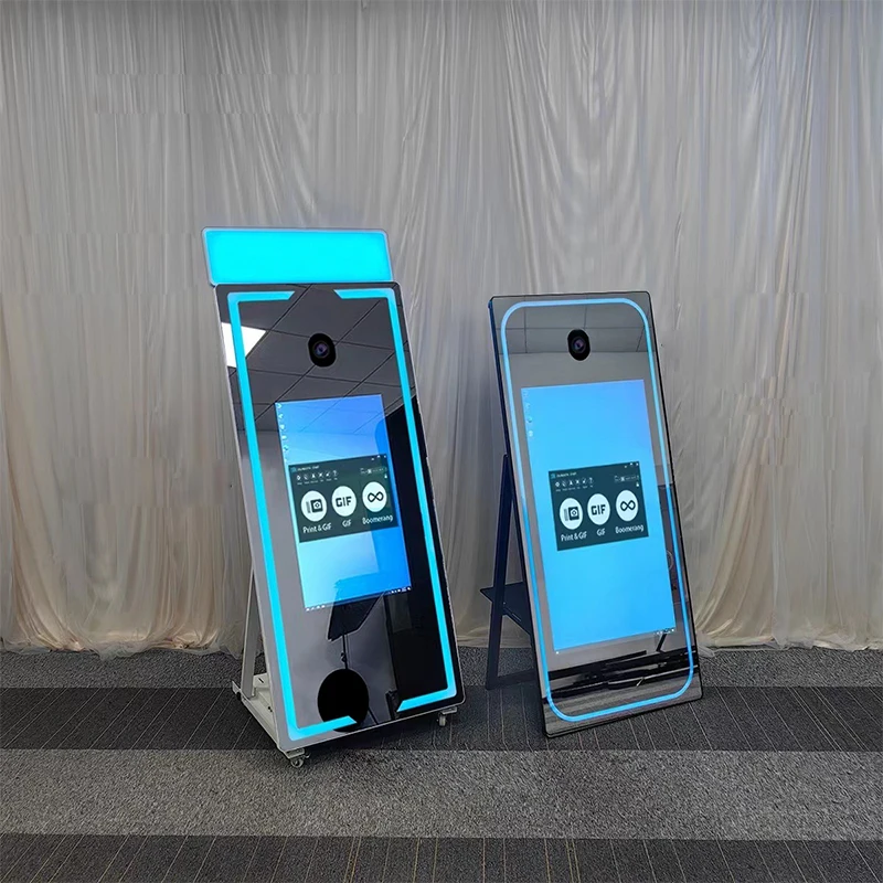 

65'' Mirror AI Photo Booth Machine with Camera Printer Portable Selfie Magic Mirror 32'' Photobooth Touch Screen Led Frame Kiosk