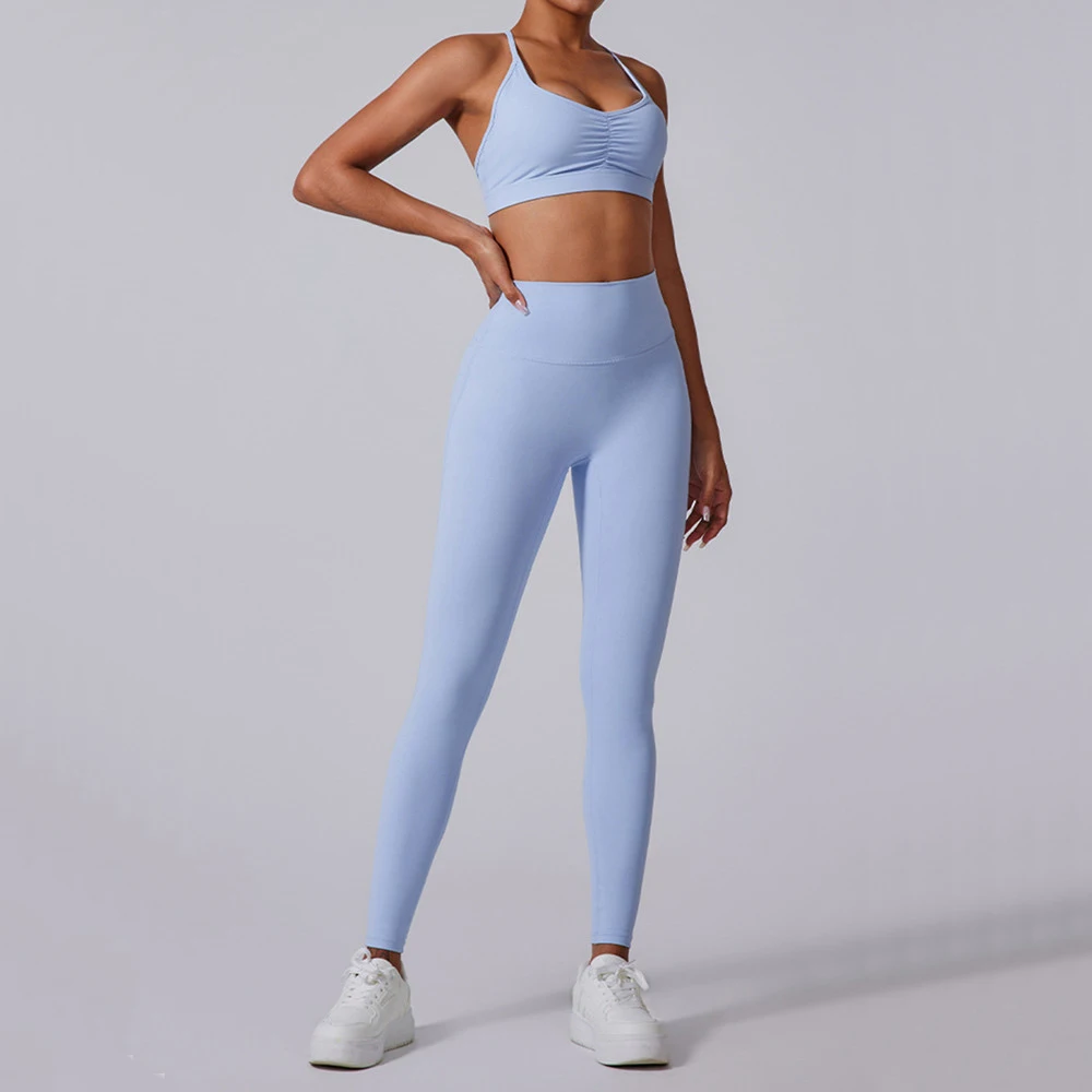1PCS Hoody Sportswear Long Sleeve Crop Top Women Yoga Set Fitness Bra Workout Clothes Active Gym Legging Athletic Wear Suit image 6