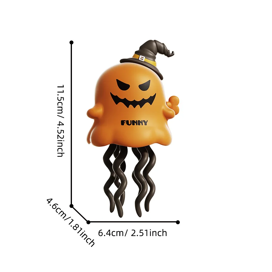Juguete con cabeza de calabaza de baile retorcido para niños, juguete fantasma de baile con mecanismo de relojería, juguete para aliviar el estrés, adorno de Halloween, regalo de Navidad