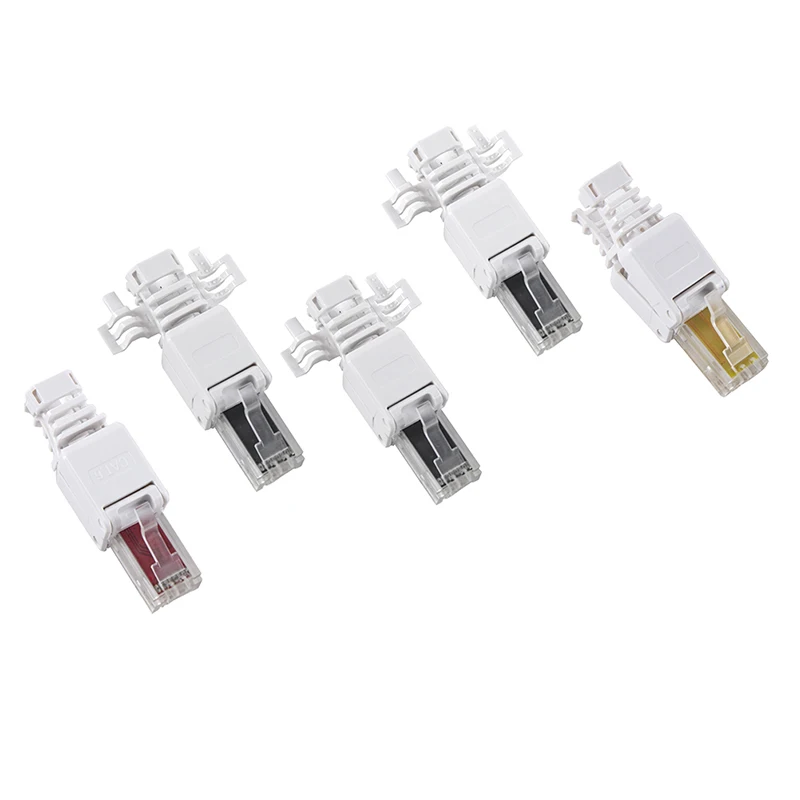 

No Crimp Connectors Ethernet Cable Tool-less Crystal Head Plug CAT6 RJ45 Connector CAT5E CAT6 Cable Network Connectors