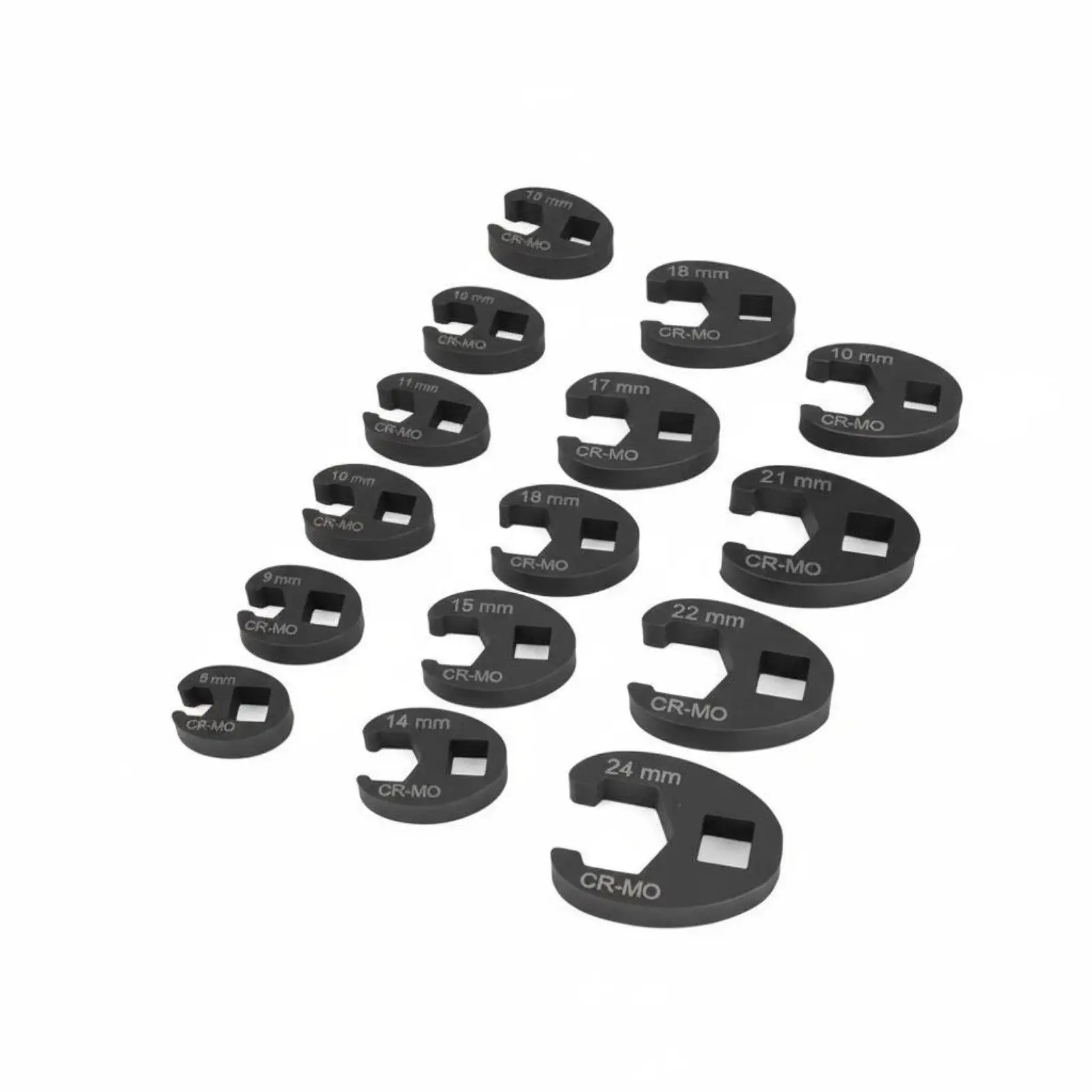 Technician Ratchet Wrench Crowfoot Kit 15pcs Adjustable Spanner Set for Engine Bay Repair and Mechanical Tasks