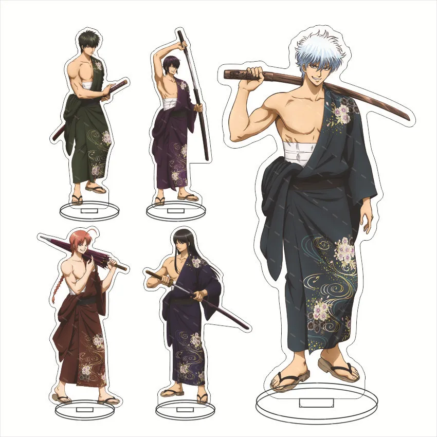 15cm Japan Anime Stand Figure Model Plate Cosplay Decoration GINTAMA Kagura Sadaharu Shimura Shinpachi Kagura Acrylic