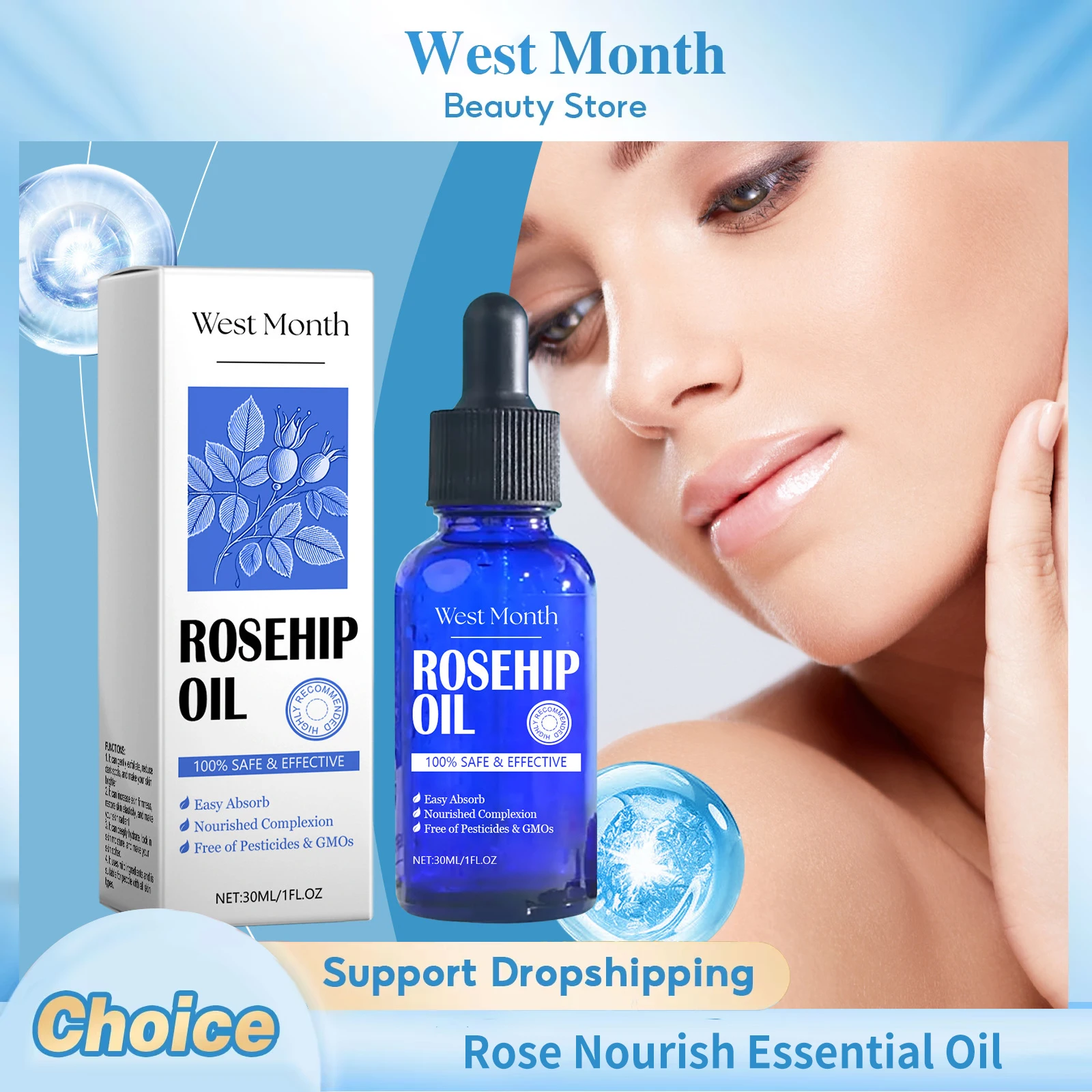 

Rose Nourish Essential Oil Long Lasting Moisturizing Relieve Dryness Improve Elasticity Strengthen Barrier Soothe Essential Oil