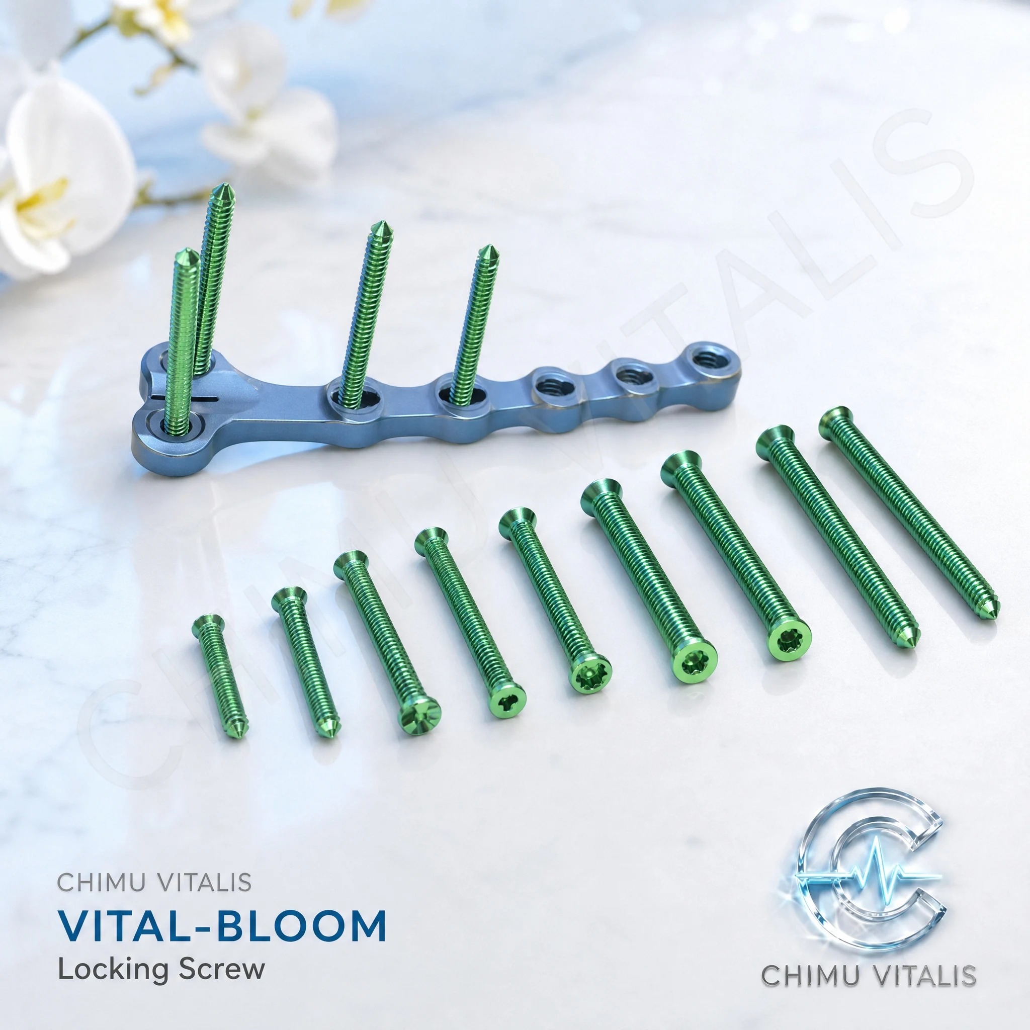 【CHIMU VITALIS】93 Titanium Locking Screws, 5-Piece Precision Technical Set