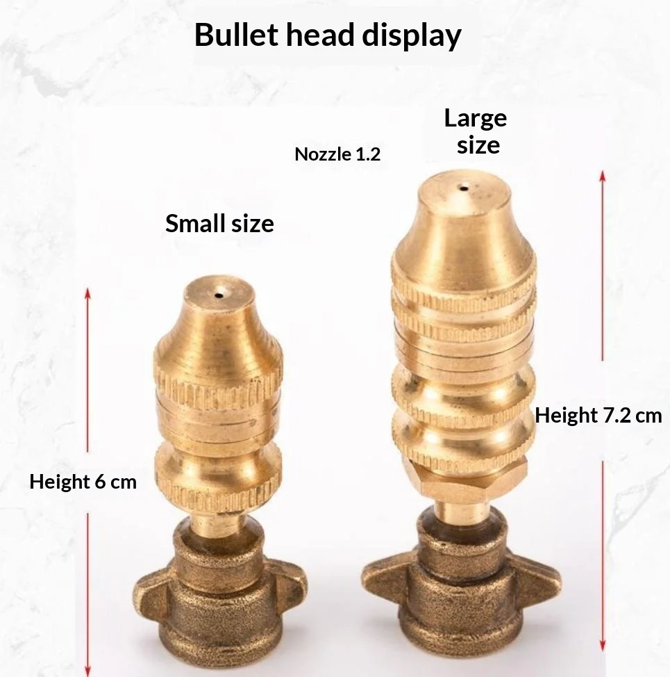 Solid Brass Garden Spray Nozzle Adjustable Water Flow Rust Proof 1Pcs for Lawn Care Plant Watering Outdoor Use