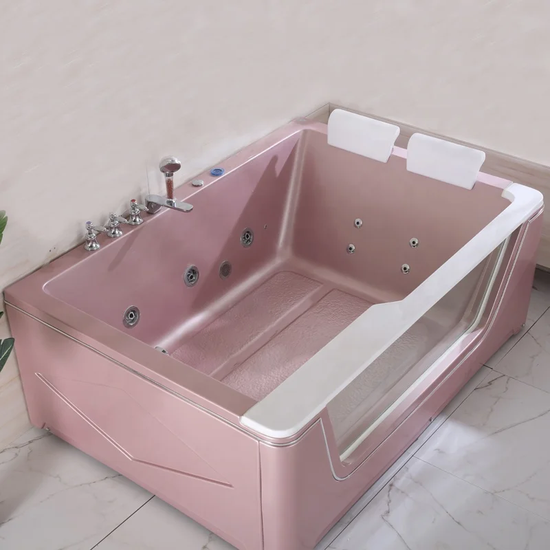 

Hot Sale 2 Persons Tub Indoor Spa Tubs Pool Whirlpool Pink Color Massage Bathtub Relax Swim Spa Pool for Villa Garden Hotel