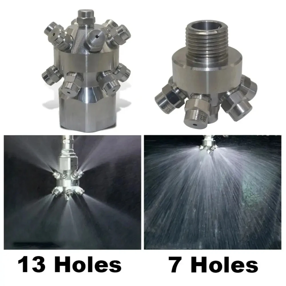 Bottle and can cleaning nozzle head 360 ° 7~13 Holes Stainless steel industrial tank cleaning Multi nozzle atomization nozzle